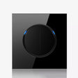 86mm Round LED Tempered Glass Switch Panel, Black Round Glass, Style:Two Billing Control - Switch by PMC TechLife | Online Shopping South Africa | PMC TechLife | Buy Now Pay Later Mobicred