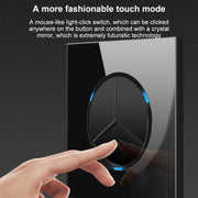 86mm Round LED Tempered Glass Switch Panel, Black Round Glass, Style:Two Billing Control