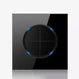 86mm Round LED Tempered Glass Switch Panel, Black Round Glass, Style:Four Open Dual Control -  by PMC TechLife | Online Shopping South Africa | PMC TechLife | Buy Now Pay Later Mobicred