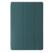 For Huawei Matepad 11 Pro 2024 Clear Acrylic 3-Fold Leather Tablet Case(Dark Green)