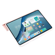 For Huawei Matepad 11 Pro 2024 Clear Acrylic 3-Fold Leather Tablet Case(Pink)