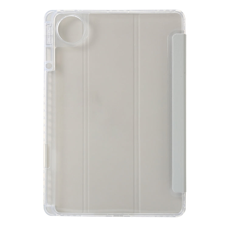 For Huawei Matepad 11 Pro 2024 Clear Acrylic 3-Fold Leather Tablet Case(Grey)