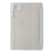 For Huawei Matepad 11 Pro 2024 Clear Acrylic 3-Fold Leather Tablet Case(Grey)