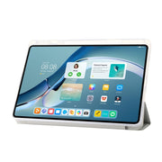 For Huawei Matepad 11 Pro 2024 Clear Acrylic 3-Fold Leather Tablet Case(Grey)