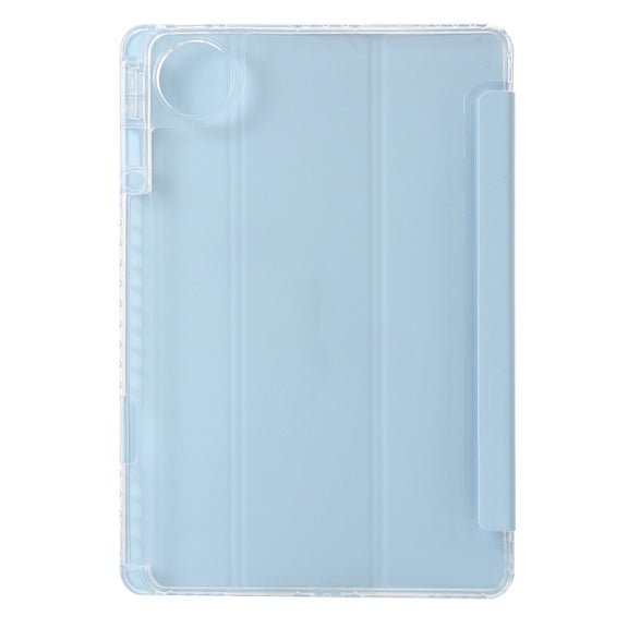 For Huawei Matepad 11 Pro 2024 Clear Acrylic 3-Fold Leather Tablet Case(Ice Blue)