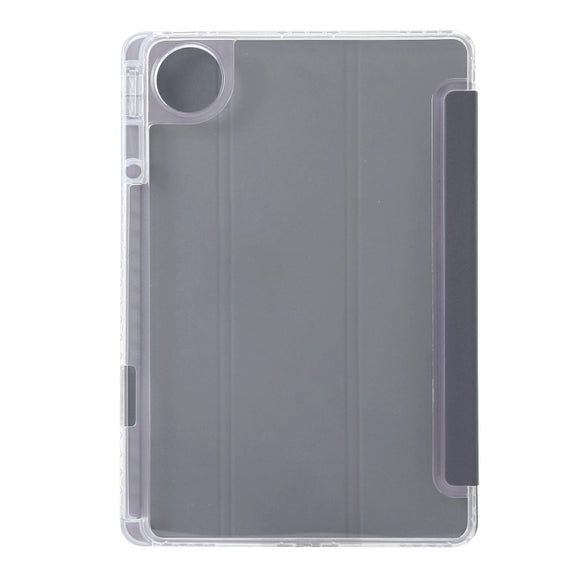 For Huawei Matepad 11 Pro 2024 Clear Acrylic 3-Fold Leather Tablet Case(Lavender Purple)