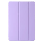 For Huawei Matepad 11 Pro 2024 Clear Acrylic 3-Fold Leather Tablet Case(Purple)