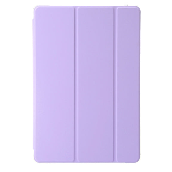 For Huawei Matepad 11 Pro 2024 Clear Acrylic 3-Fold Leather Tablet Case(Purple)