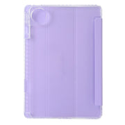 For Huawei Matepad 11 Pro 2024 Clear Acrylic 3-Fold Leather Tablet Case(Purple)
