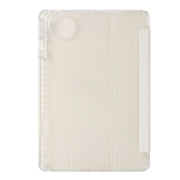 For Huawei Matepad 11 Pro 2024 Clear Acrylic 3-Fold Leather Tablet Case(White)