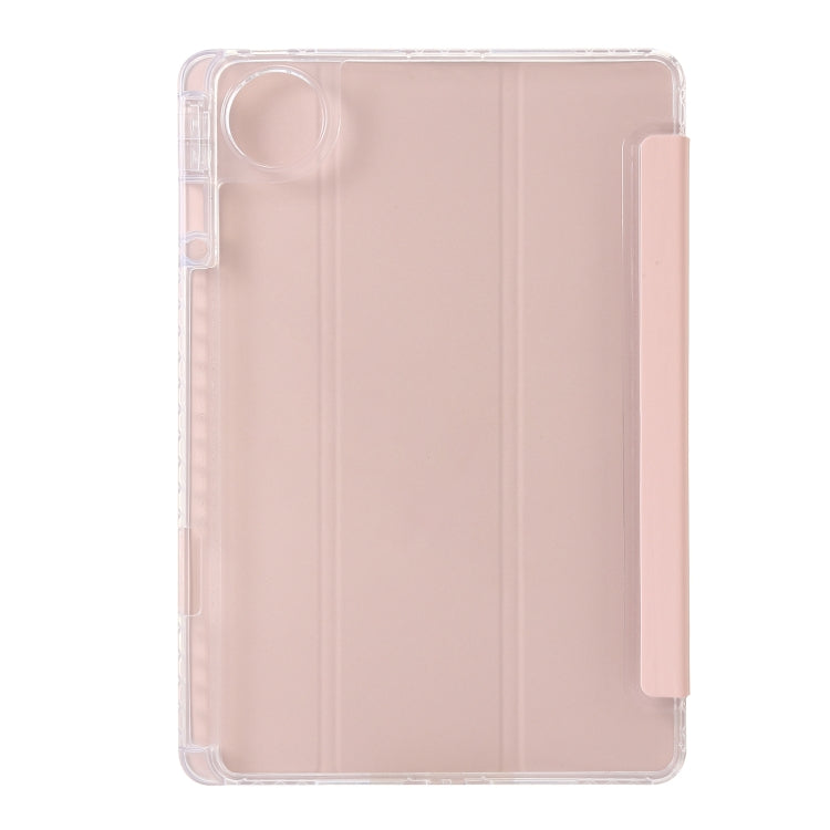 For Huawei MatePad Pro 13.2 2023 Clear Acrylic 3-Fold Leather Tablet Case(Pink)