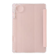 For Huawei MatePad Pro 13.2 2023 Clear Acrylic 3-Fold Leather Tablet Case(Pink)
