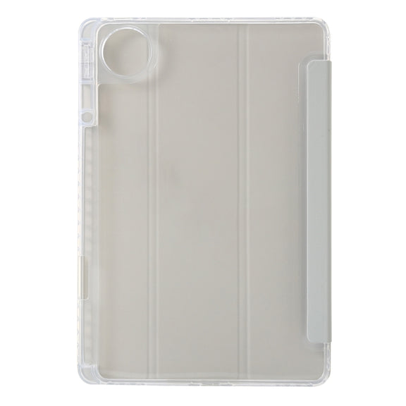 For Huawei MatePad Pro 13.2 2023 Clear Acrylic 3-Fold Leather Tablet Case(Grey)
