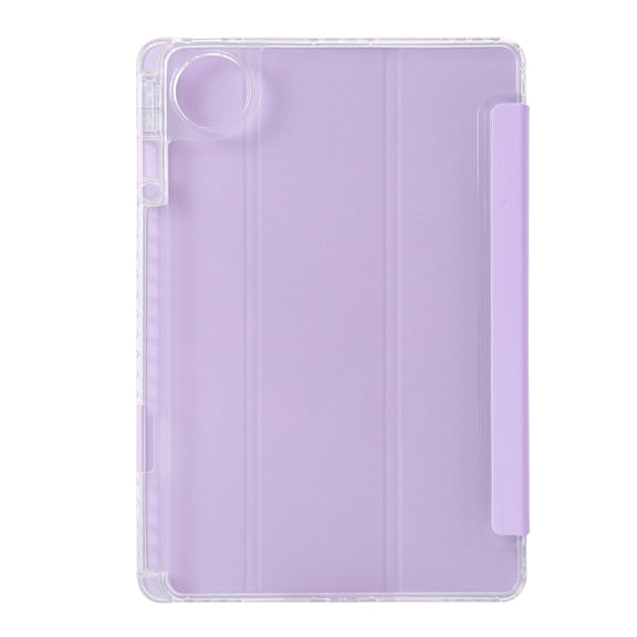 For Huawei MatePad Pro 13.2 2023 Clear Acrylic 3-Fold Leather Tablet Case(Purple)