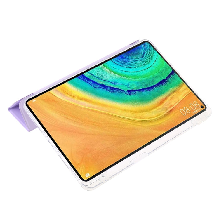 For Huawei MatePad Pro 13.2 2023 Clear Acrylic 3-Fold Leather Tablet Case(Purple)