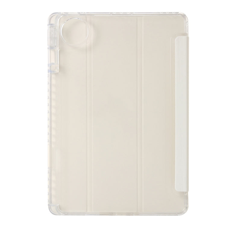 For Huawei MatePad Pro 13.2 2023 Clear Acrylic 3-Fold Leather Tablet Case(White)