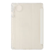 For Huawei MatePad Pro 13.2 2023 Clear Acrylic 3-Fold Leather Tablet Case(White)