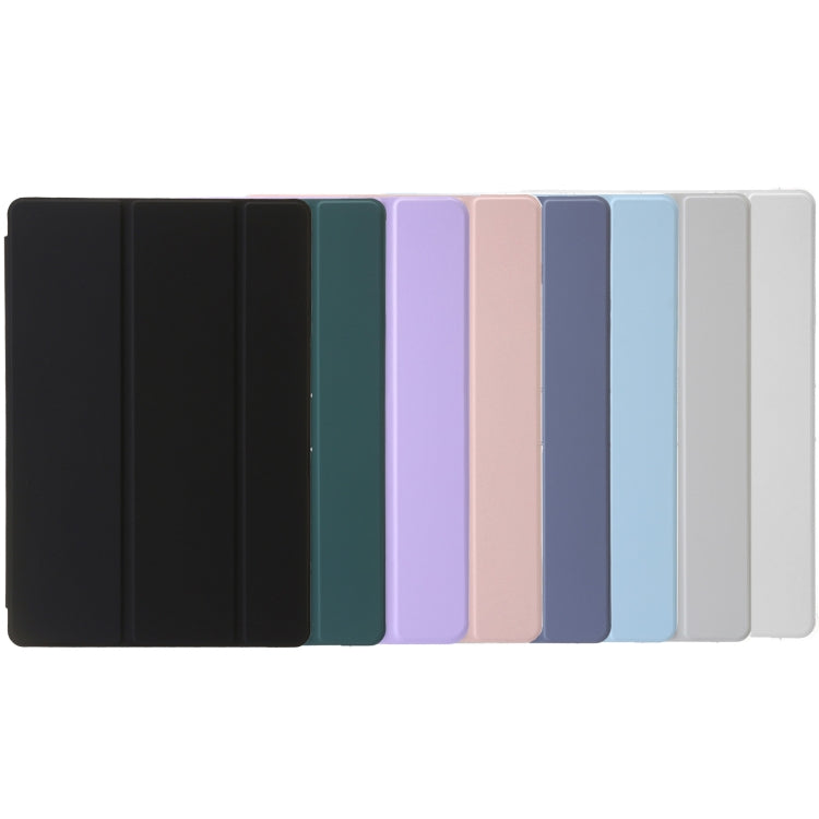 For Huawei MatePad Pro 13.2 2023 Clear Acrylic 3-Fold Leather Tablet Case(Ice Blue)
