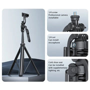YESIDO SF17 Multifunctional Retractable Metal Tripod Stand Selfie Stick for Cell Phones Camera(Black)