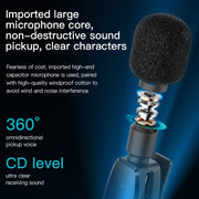 YESIDO KR14 Dual Transmitter Low-latency Wireless Lavalier Microphone with 8 Pin Receiver(Black)