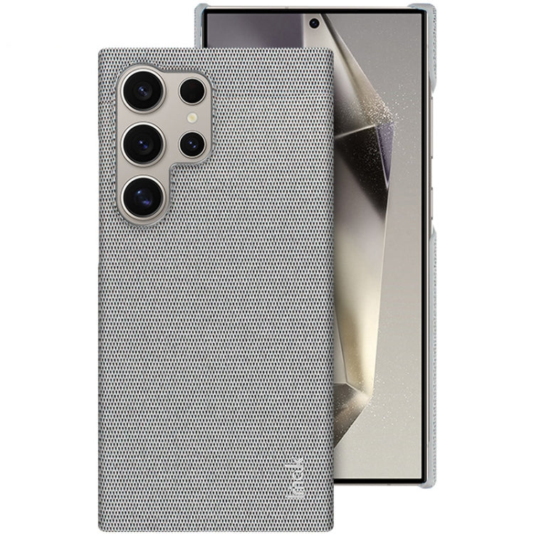 For Samsung Galaxy S24 Ultra 5G imak Ruiyi Series Cloth Texture PU + PC Phone Case(Light Grey)