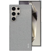 For Samsung Galaxy S24 Ultra 5G imak Ruiyi Series Cloth Texture PU + PC Phone Case(Light Grey)