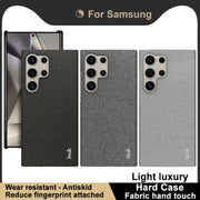 For Samsung Galaxy S24 Ultra 5G imak Ruiyi Series Cloth Texture PU + PC Phone Case(Light Grey)