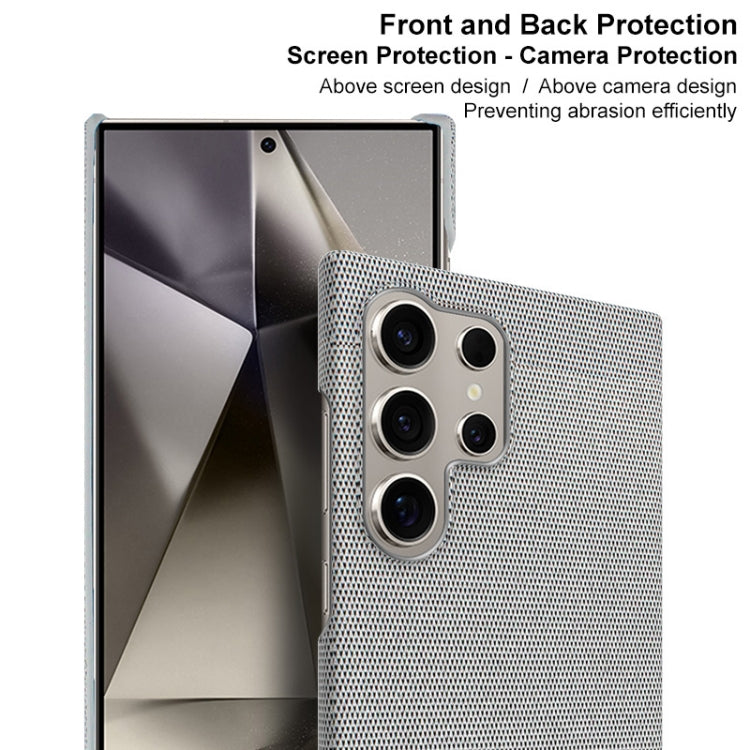 For Samsung Galaxy S24 Ultra 5G imak Ruiyi Series Cloth Texture PU + PC Phone Case(Dark Grey)