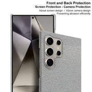 For Samsung Galaxy S24 Ultra 5G imak Ruiyi Series Cloth Texture PU + PC Phone Case(Dark Grey)