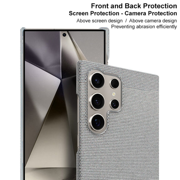 For Samsung Galaxy S24 Ultra 5G imak Ruiyi Series Cloth Texture PU + PC Phone Case(Dark Grey)
