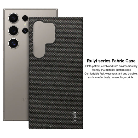 For Samsung Galaxy S24 Ultra 5G imak Ruiyi Series Cloth Texture PU + PC Phone Case(Dark Grey)