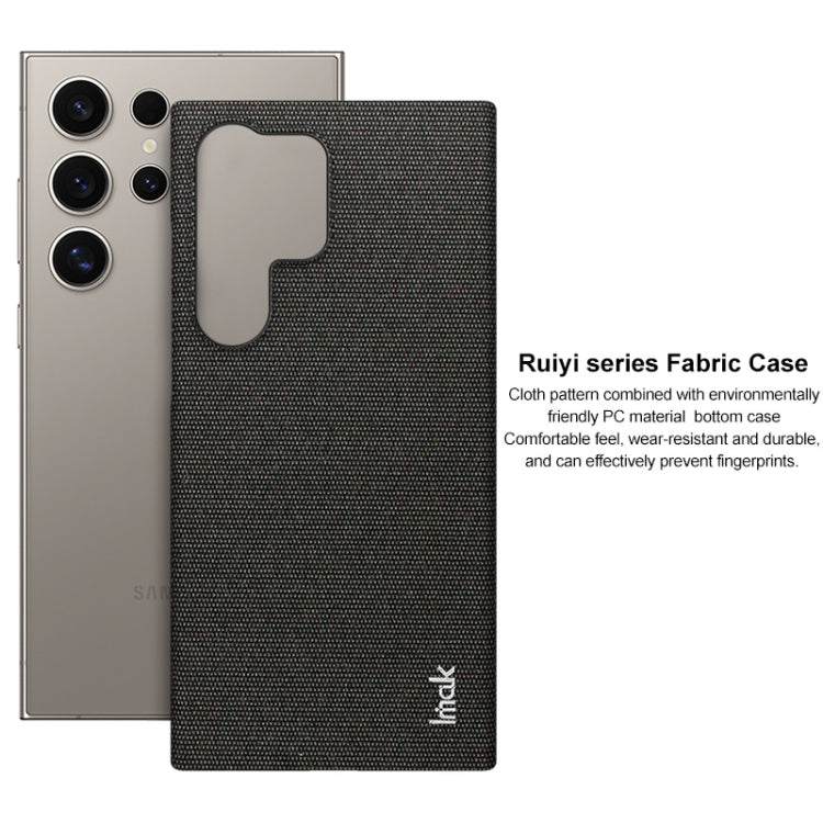 For Samsung Galaxy S24 Ultra 5G imak Ruiyi Series Cloth Texture PU + PC Phone Case(Dark Grey)
