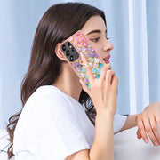 For Samsung Galaxy S25 Ultra 5G Electroplating Pattern IMD TPU Shockproof Case with Rhinestone Ring Holder(Colorful Scales)