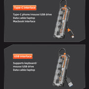 SW4U-A 5 in 1 USB to Type-C + 4 x USB3.0 HUB Docking Station(Grey)