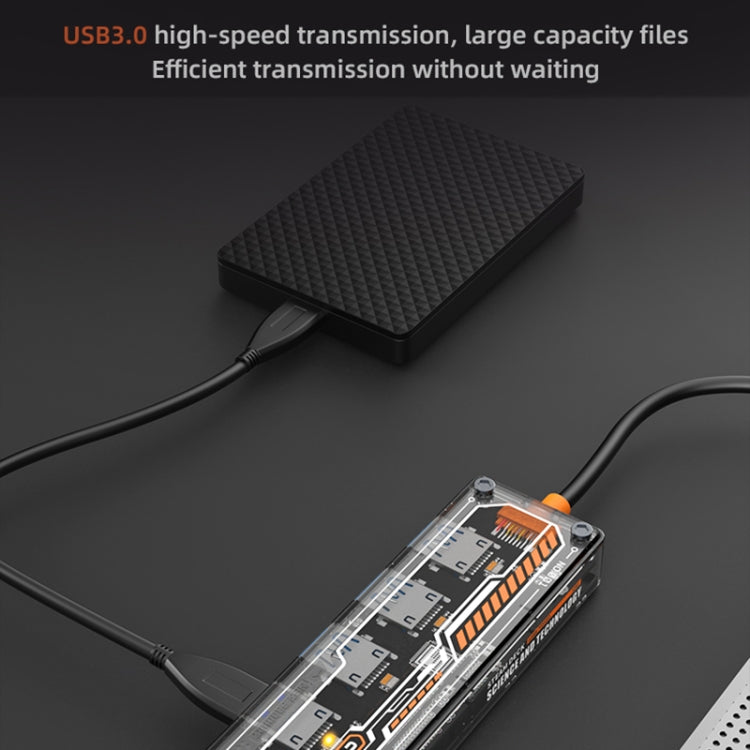 SW4U-A 5 in 1 USB to Type-C + 4 x USB3.0 HUB Docking Station(Grey)