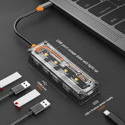 SW4U-C 5 in 1 Type-C to Type-C + 4 x USB3.0 HUB Docking Station(Grey)