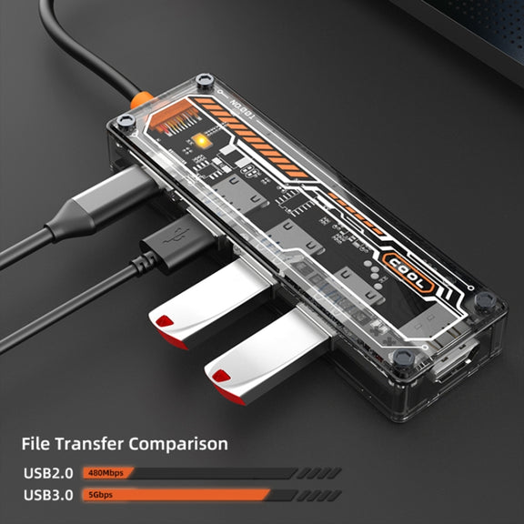 SW5H 5 in 1 Type-C to PD + USB3.0 + 2 x USB2.0 + HDMI HUB Docking Station(Grey)
