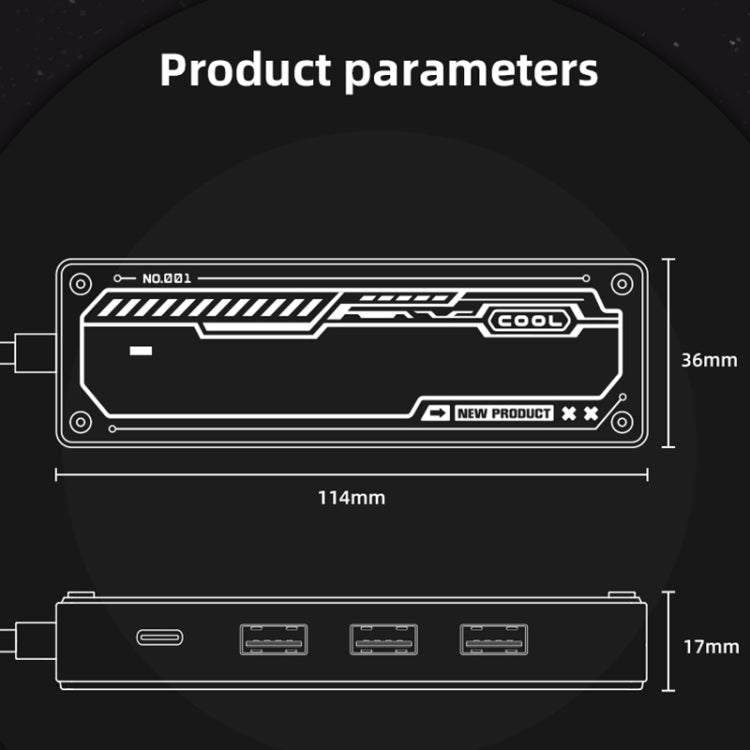 SW5H 5 in 1 Type-C to PD + USB3.0 + 2 x USB2.0 + HDMI HUB Docking Station(Grey)
