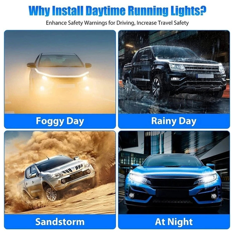 Car Startup Scan Through Hood LED Daytime Running Atmosphere Light, Length:1.8m(White Light)