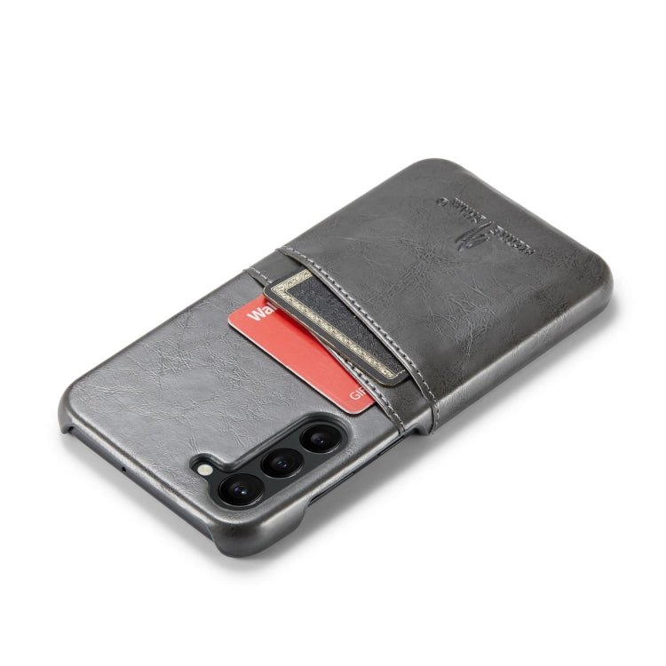 For Samsung Galaxy S24 5G Fierre Shann Oil Wax Texture Leather Phone Case with Card Slots(Black)