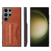 For Samsung Galaxy S24 Ultra 5G Fierre Shann Full Coverage Protective Leather Phone Case(Brown)
