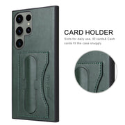 For Samsung Galaxy S24+ 5G Fierre Shann Full Coverage Protective Leather Phone Case(Green)