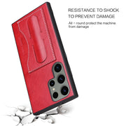 For Samsung Galaxy S24+ 5G Fierre Shann Full Coverage Protective Leather Phone Case(Red)
