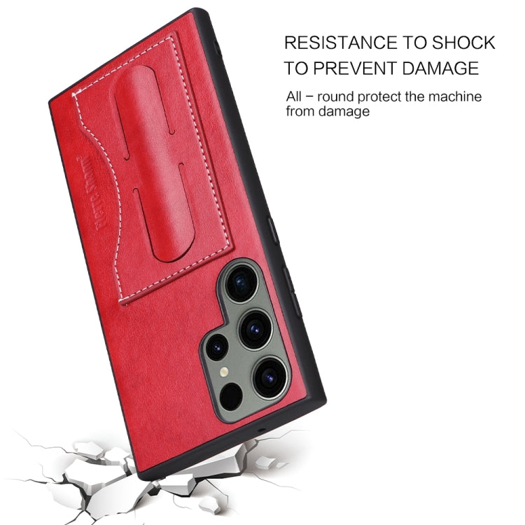 For Samsung Galaxy S24+ 5G Fierre Shann Full Coverage Protective Leather Phone Case(Red)