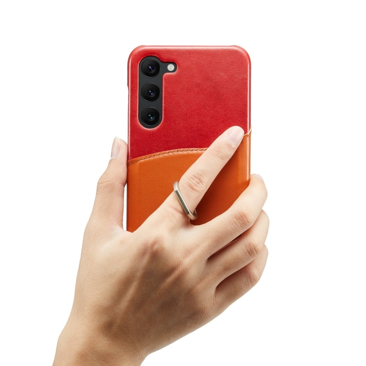 For Samsung Galaxy S24+ 5G Fierre Shann Oil Wax Texture Genuine Leather Back Phone Case(Red)