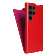 For Samsung Galaxy S24 Ultra 5G Fierre Shann 64 Texture Vertical Flip PU Leather Phone Case(Red)