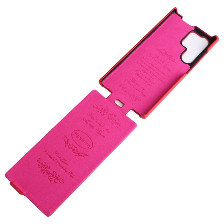 For Samsung Galaxy S24 Ultra 5G Fierre Shann 64 Texture Vertical Flip PU Leather Phone Case(Red)