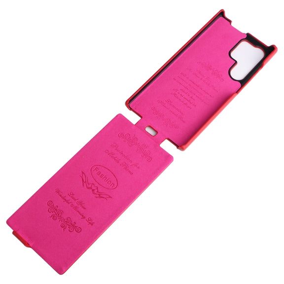 For Samsung Galaxy S24 Ultra 5G Fierre Shann 64 Texture Vertical Flip PU Leather Phone Case(Red)