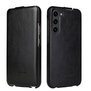 For Samsung Galaxy S24+ 5G Fierre Shann 64 Texture Vertical Flip PU Leather Phone Case(Black)