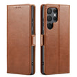 For Samsung Galaxy S24 Ultra 5G Fierre Shann PU Genuine Leather Texture Phone Case(Brown) - Galaxy S24 Ultra 5G Cases by FIERRE SHANN | Online Shopping South Africa | PMC Jewellery | Buy Now Pay Later Mobicred